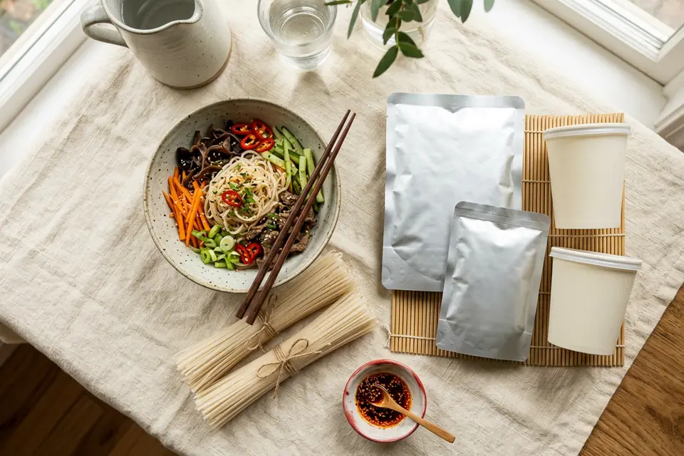 Korean rice noodles and shelf-stable food