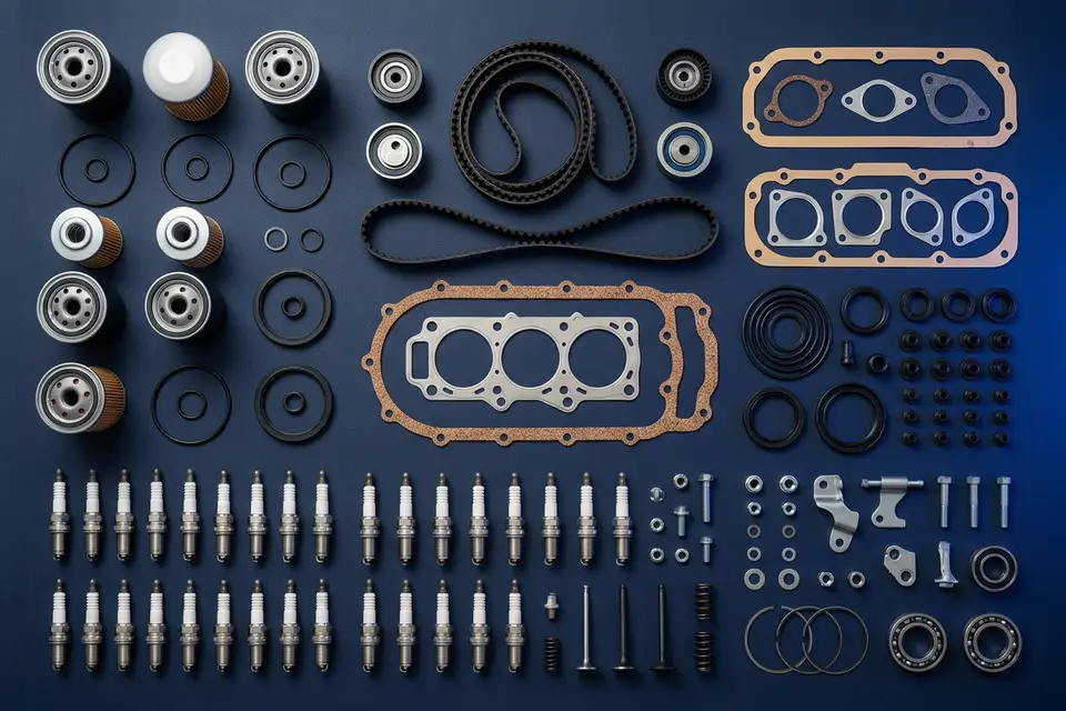 Auto parts: filters, gaskets, seals